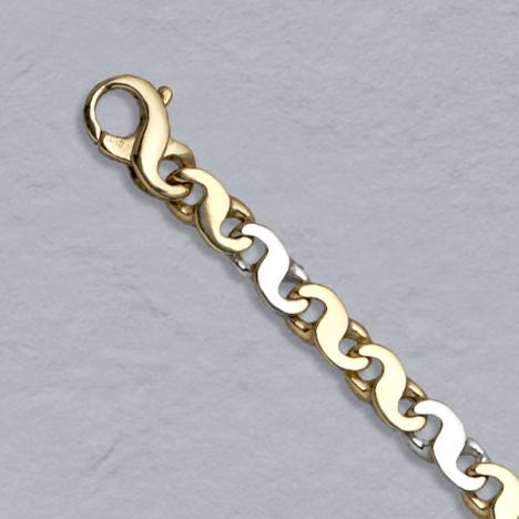 18-Inch 14K Yellow/White Gold Figure Eight 6.0mm Chain