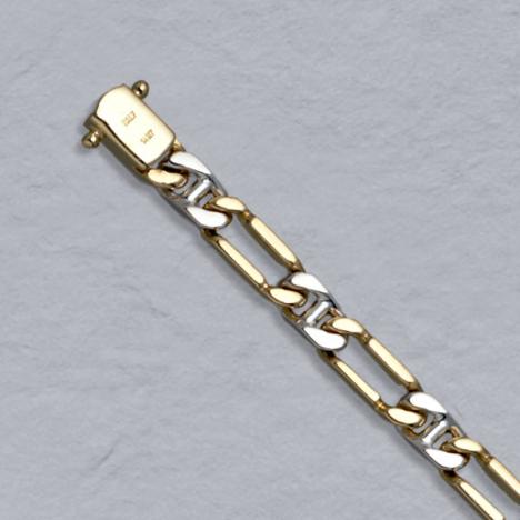 18-Inch 14K Yellow/White Gold 1+1 Link Chain