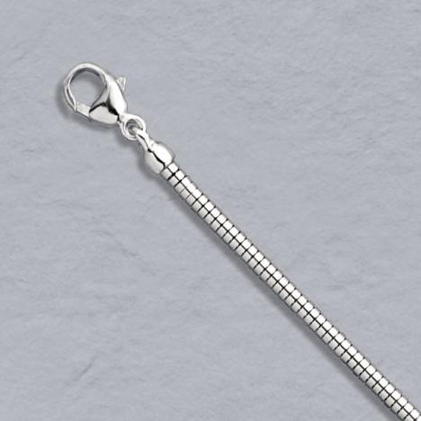 16-Inch 14K White Gold Boa Snake Chain 2.4mm