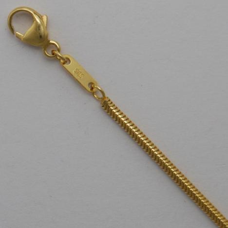 17-Inch 14K Yellow Gold Round Snake 1.6mm Chain