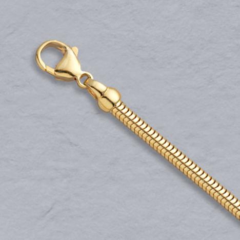 20-Inch 14K Yellow Gold Round Snake Chain 3.2mm