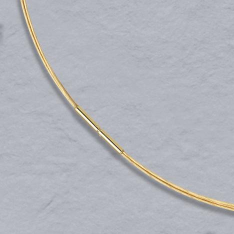 16-Inch 14K Yellow Gold 3 Wire Choker Chain, Bayonet Clasp