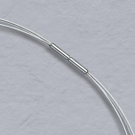 16-Inch 14K White Gold 3 Wire Choker, Bayonet Clasp