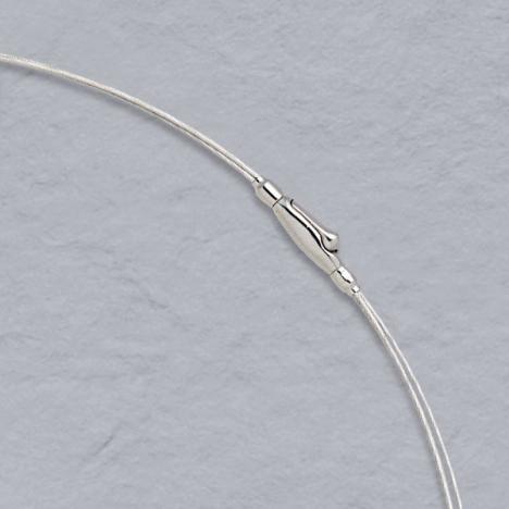 16-Inch 14K White Gold 3 Wire Choker, Crocodile Clasp