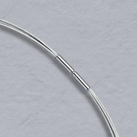 16-Inch 14K White Gold 5 Wire Choker, Bayonet Clasp