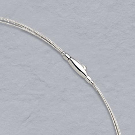 16-Inch 14K White Gold 5 Wire Choker, Crocodile Clasp