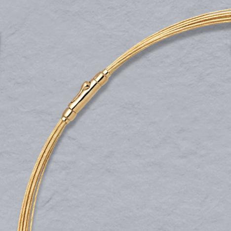 16-Inch 14K Yellow Gold 10 Wire Choker, Crocodile Clasp