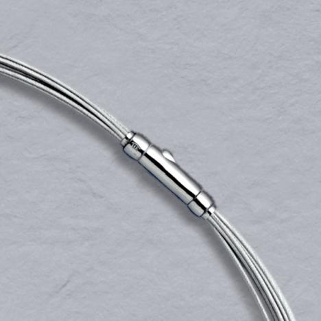 16-Inch 14K White Gold 10 Wire Choker, Crocodile Clasp