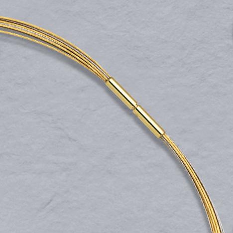 16-Inch 14K Yellow/White Gold 10 Wire Choker, Bayonet Clasp