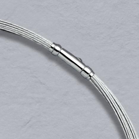 16-Inch 14K White Gold 20 Wire Choker, Crocodile Clasp