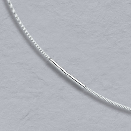 16-Inch 14K White Gold Cablewire 1.1mm, Bayonet Clasp