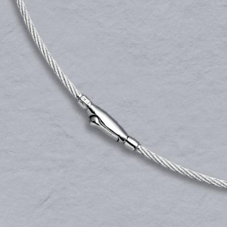 16-Inch 14K White Gold Cablewire 1.5mm, Crocodile Clasp