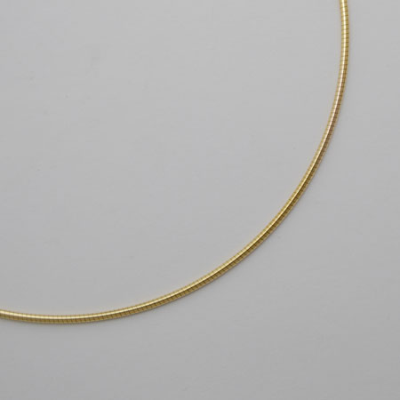 18-Inch 14K Yellow Gold Round Omega Chain 1.5mm