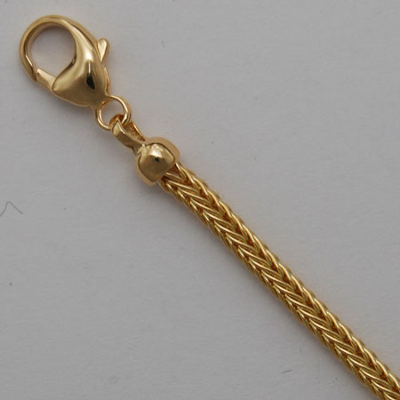 7-Inch 14K Yellow Gold Foxtailmesh 2.5mm, Lobster Clasp