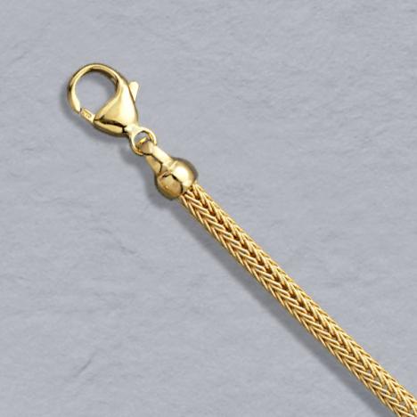 16-Inch 14K Yellow Gold Foxtail Mesh 3.1mm Chain, Lobster Clasp