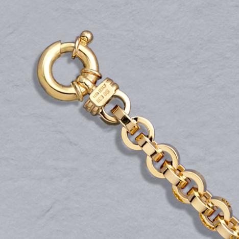 18-Inch 14K Yellow Gold Hollow Link 7.5mm Chain