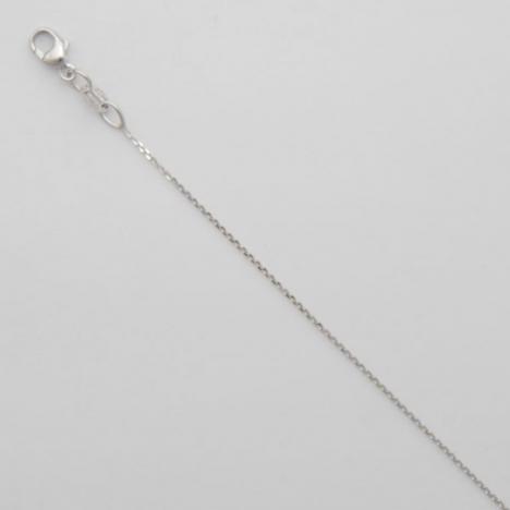 16-Inch 14K White Gold Diamond Cut Cable Chain 0.8mm