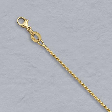 7-Inch 14K Yellow Gold Diamond Cut Rope 1.0mm