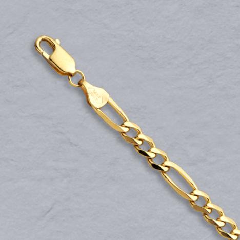 7-Inch 14K Yellow Gold Figaro Chain 4.3mm