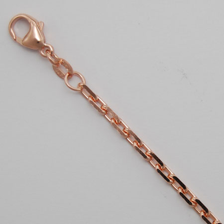 7.25-Inch 14K Rose Gold Diamond Cut Cable 3.0mm Chain