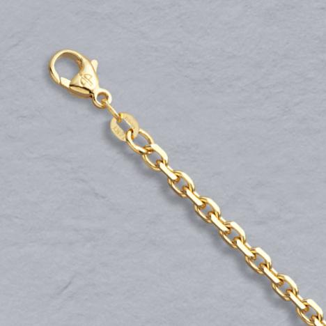 7.25-Inch 14K Yellow Gold Diamond Cut Cable Chain 3.00mm