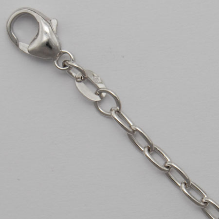 18-Inch 14K White Gold Open Long Cable 2.9mm Chain