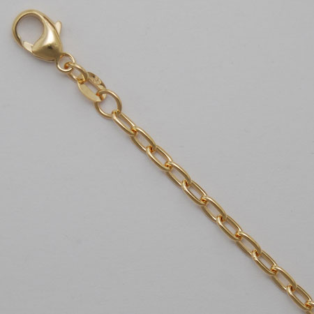 7-Inch 14K Yellow Gold Open Long Cable Chain 2.9mm