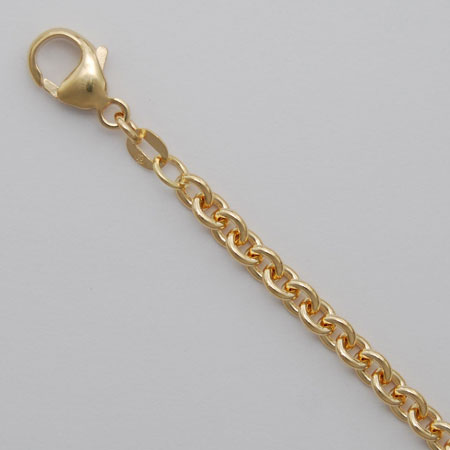 7.25-Inch 14K Yellow Gold Round Cable Chain 4.1mm
