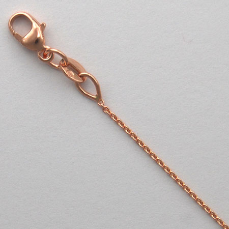 16-Inch 14K Rose Gold Round Cable 0.8mm Chain
