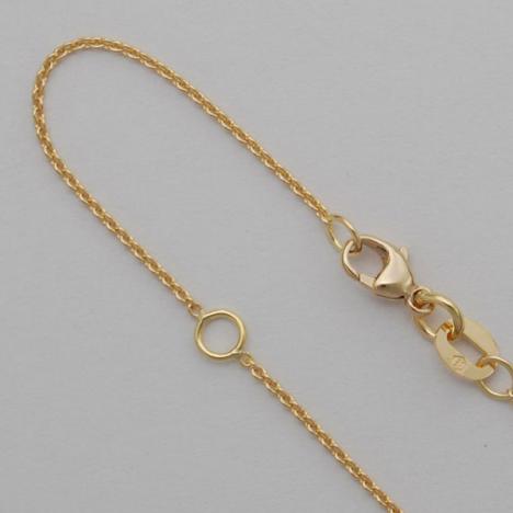 16-18 Inch 14K Yellow Gold Round Cable Chain 1.0mm, 18 with a jump ring at 16