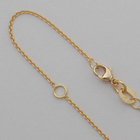 18-20 Inch 14K Yellow Gold Round Cable Chain 1.0mm, 20 with a jump ring at 18