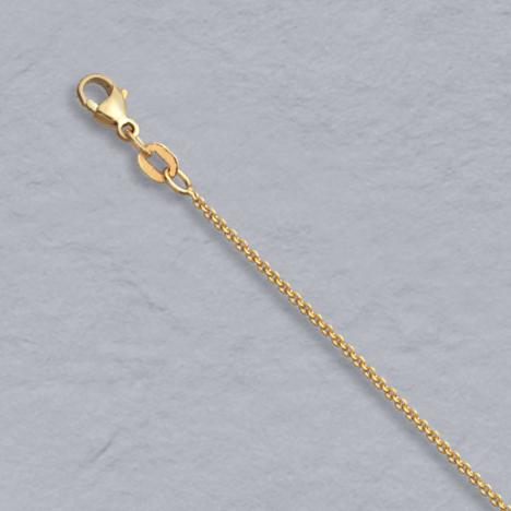 16-Inch 14K Natural Yellow Gold Round Cable Chain 1.0mm