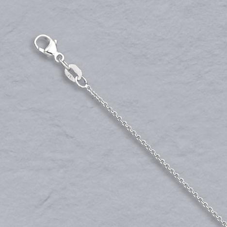 16-Inch 14K White Gold Round Cable 1.0mm Chain