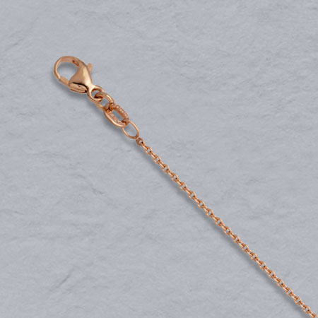 16-Inch 14K Rose Gold Round Cable 1.3mm Chain
