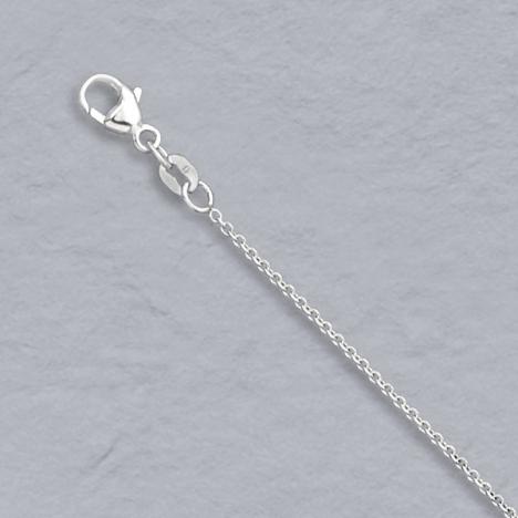 16-Inch 14K White Gold Round Cable Chain 1.3mm