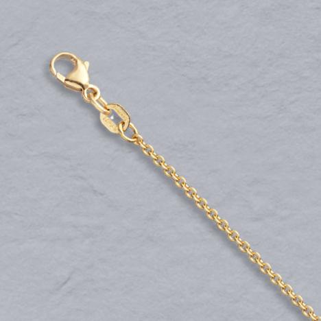 16-Inch 14K Natural Yellow Gold Round Cable Chain 1.6mm