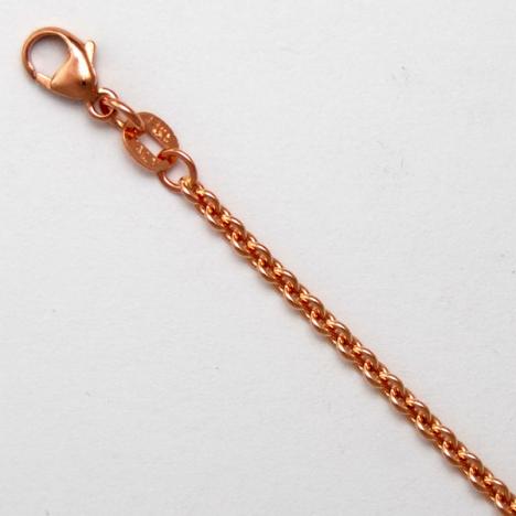 7-Inch 14K Rose Gold Round Cable 2.2mm Chain