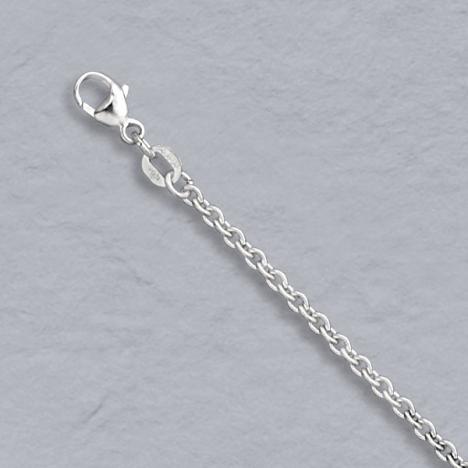 16-Inch 14K White Gold Round Cable Chain 2.2mm