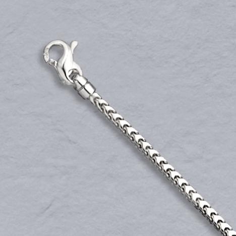 7-Inch 14K White Gold Franco Chain 2.4mm