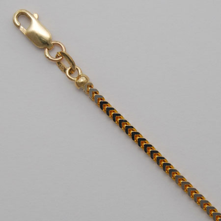 7-Inch 14K Yellow Gold Franco 2.0mm Chain, Rhodium