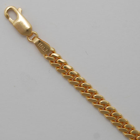 7-Inch 14K Yellow Gold Rounded Curb Chain 4.1mm