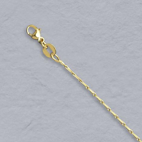 7-Inch 14K Yellow Gold Pinsetta 1.0mm Chain