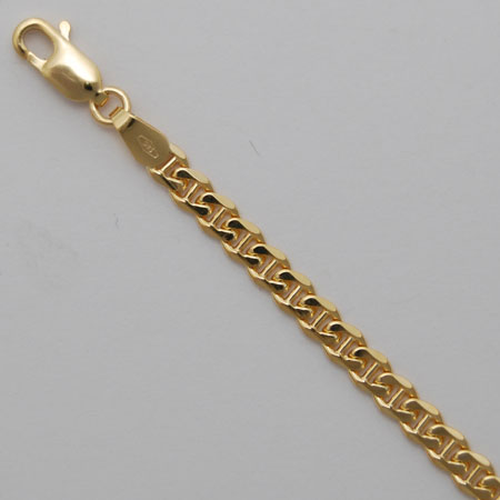 7-Inch 14K Yellow Gold Flat Anchor Chain 3.4mm