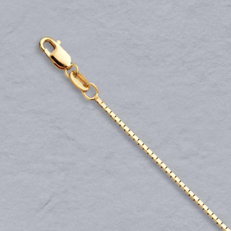 18-Inch 14K Yellow Gold Mirror Box Chain 1.1mm