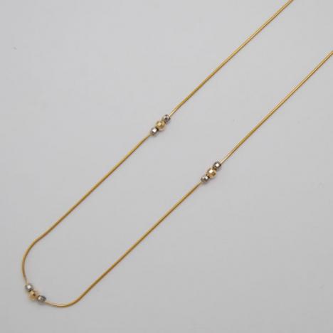 16-Inch 14K Yellow Gold 1.0mm Magic Snake Chain, Moveable Balls