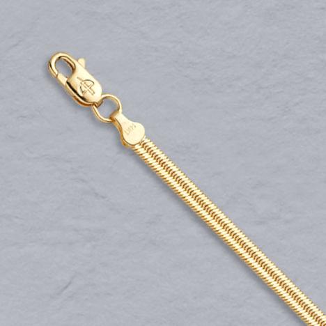 24-Inch 14K Yellow Gold Flat Magic Snake Chain 2.8mm