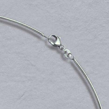 20-Inch 14K White Gold Round Omega Chain 1.5mm