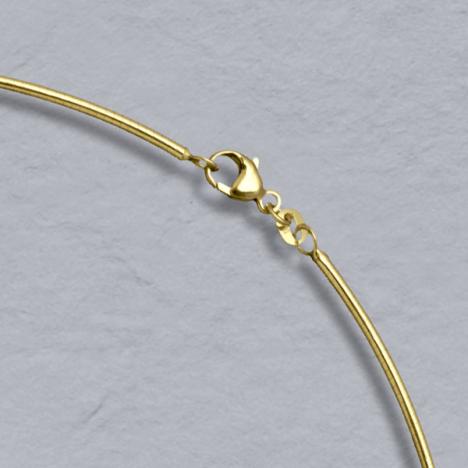 16-Inch 14K Yellow Gold Round Omega Chain 1.5mm