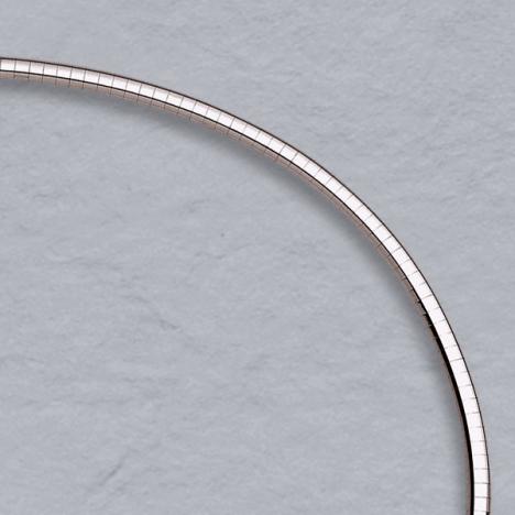 16-Inch 14K White Gold Domed Omega 4.0mm Chain