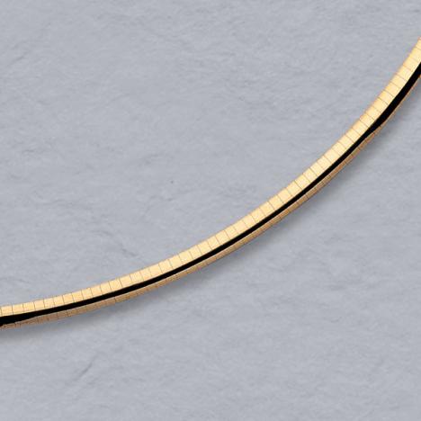 7-Inch 14K Yellow Gold Domed Omega Chain 4.0mm